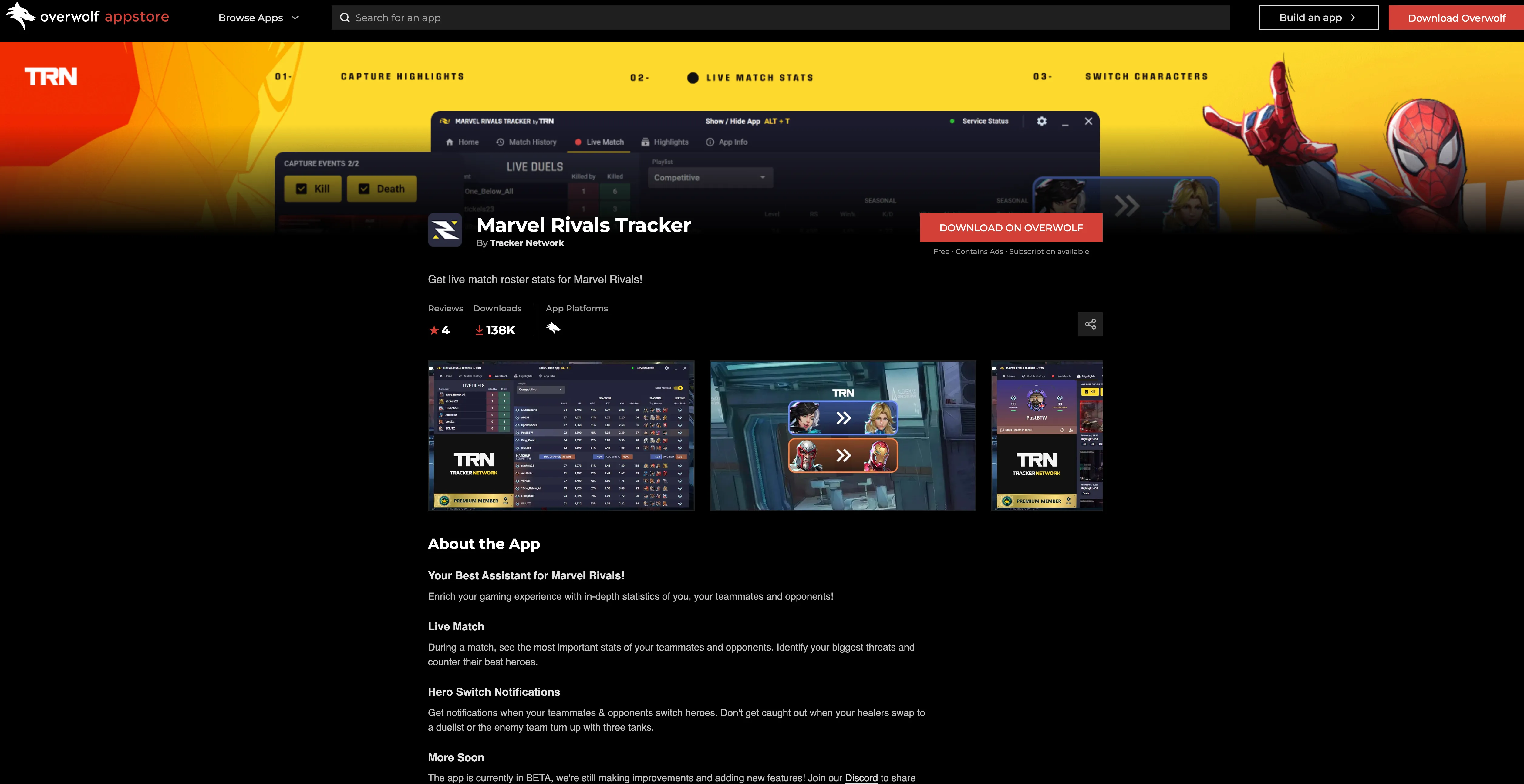 Tracker Network marvel rivals